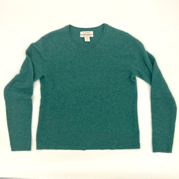 Ellen Tracy 100% Cashmere Sweater – Teal Green – Size Large - Picture 1 of 8